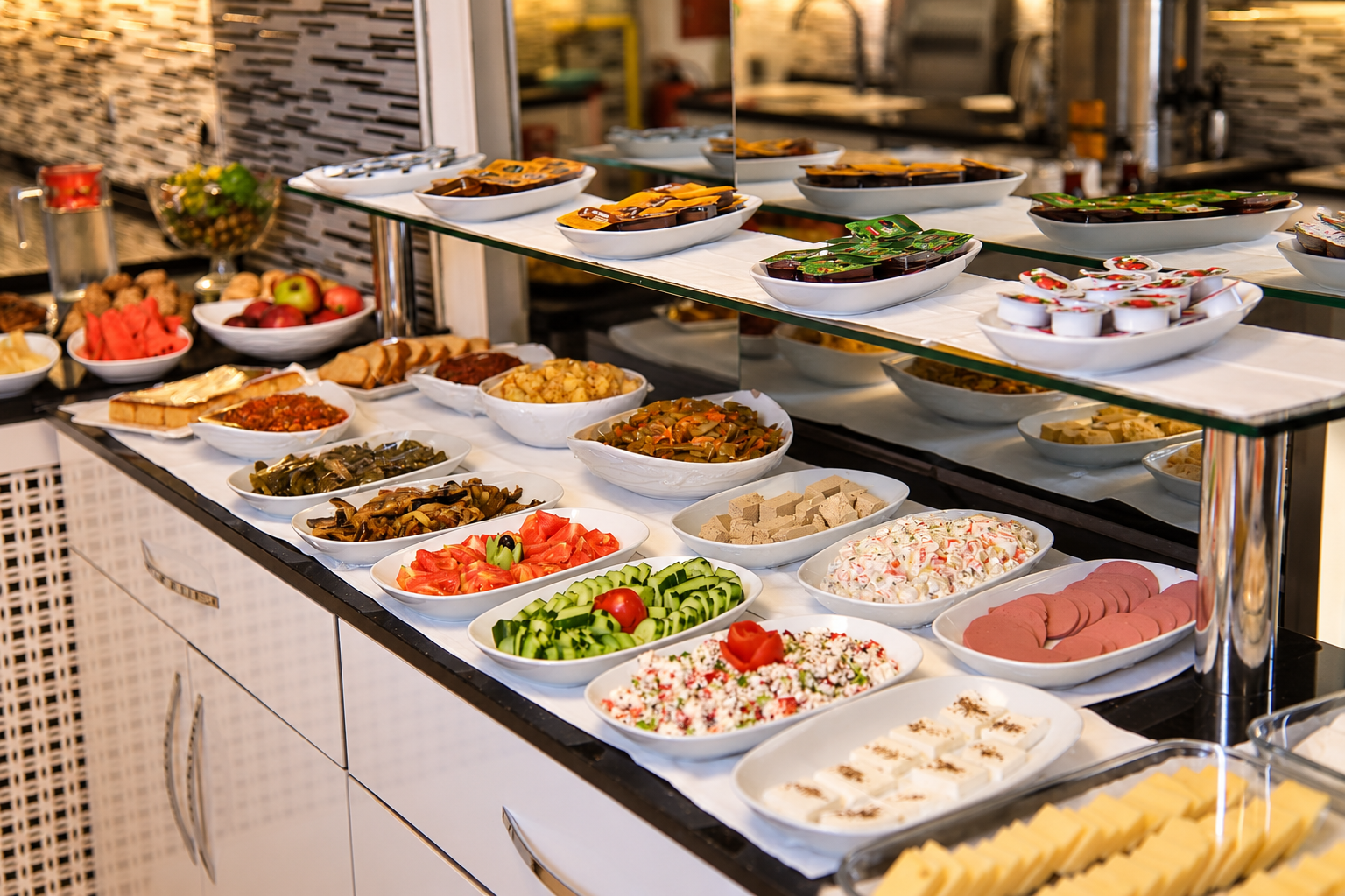 Canay Otel açık büfe kahvaltı alanı